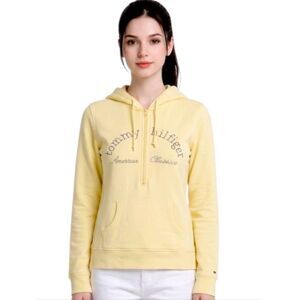 Tommy Hilfiger Yellow Half Zip Size M Hoodie